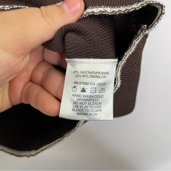 Sigrid Olson brown ribbed knit blouse women's size 2X - Picture 8 of 11